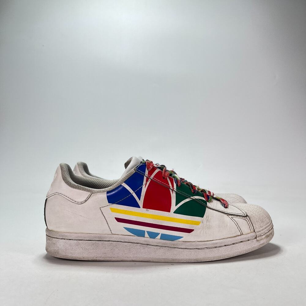 adidas Superstar Pure Colorful Trefoil Cloud White Sneakers FW4005 Youth Size 5